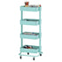 4-Tier Metal Rolling Utility Storage Cart, Multipurpose Organization, Multipurpose Organization, Teal