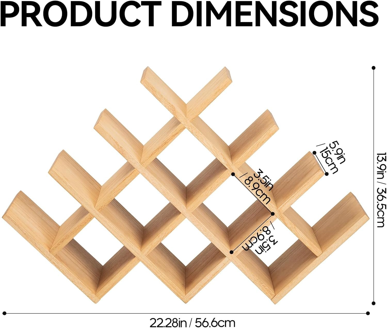 13-Bottle Wooden Wine Rack - Simply Sorted