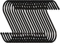 10-Pack 3.5-Inch Heavy-Duty Black S Hooks for Plants, Outdoor Use, and Large Hangers