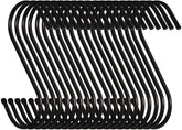 10-Pack 3.5-Inch Heavy-Duty Black S Hooks for Plants, Outdoor Use, and Large Hangers