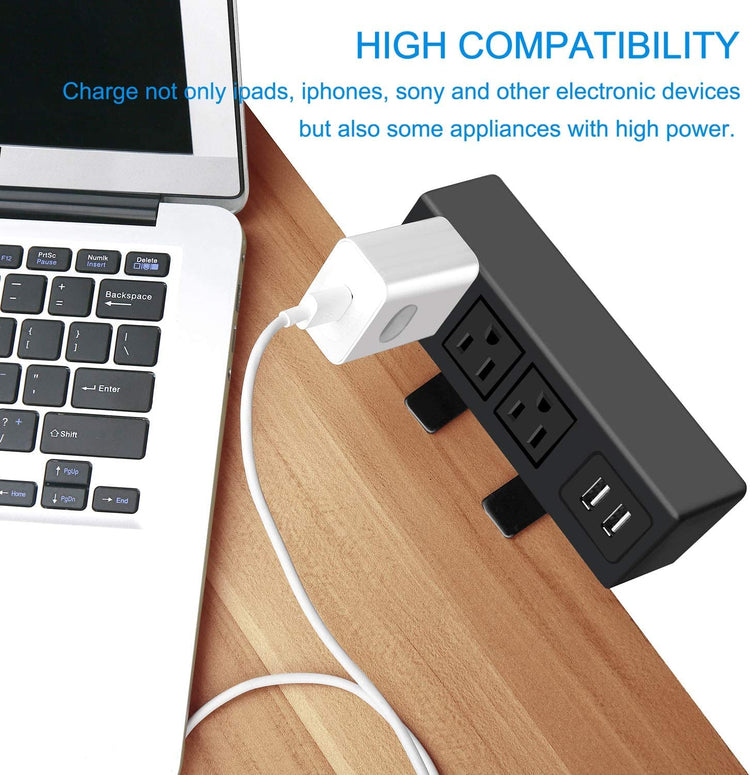 3-Outlet Desk Clamp Power Strip with USB Charging - Simply Sorted
