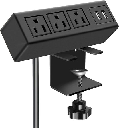 3-Outlet Desk Clamp Power Strip with USB Charging - Simply Sorted