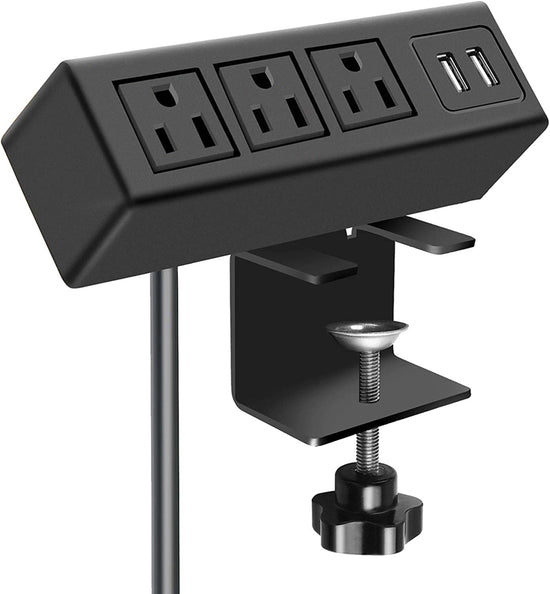 3-Outlet Desk Clamp Power Strip with USB Charging - Simply Sorted