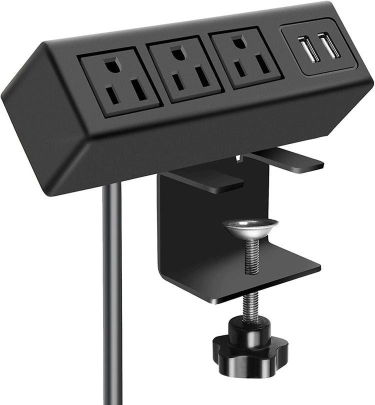 3-Outlet Desk Clamp Power Strip with USB Charging - Simply Sorted