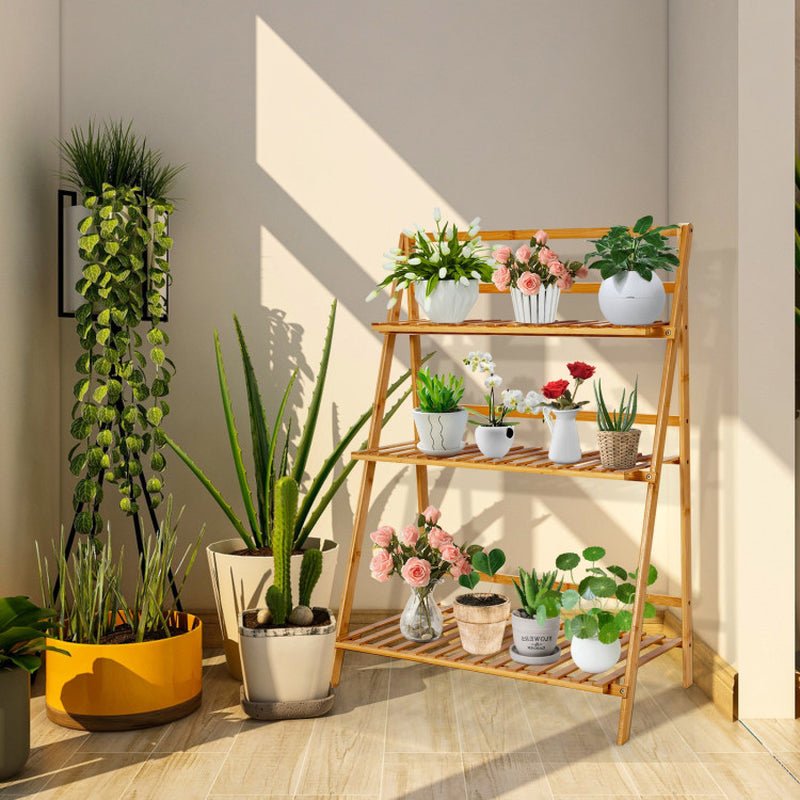 3-Tier Foldable Bamboo Plant Stand - Simply Sorted