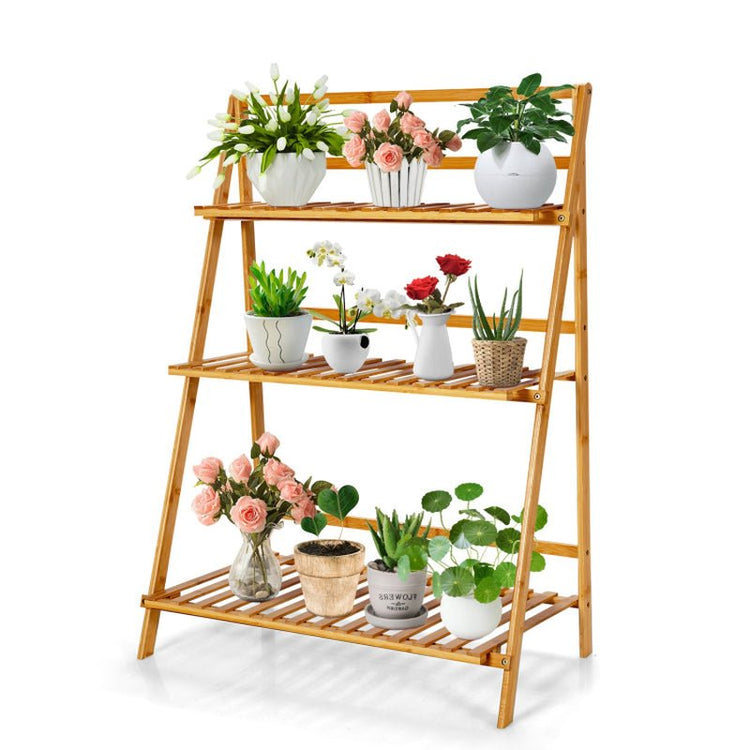 3-Tier Foldable Bamboo Plant Stand - Simply Sorted