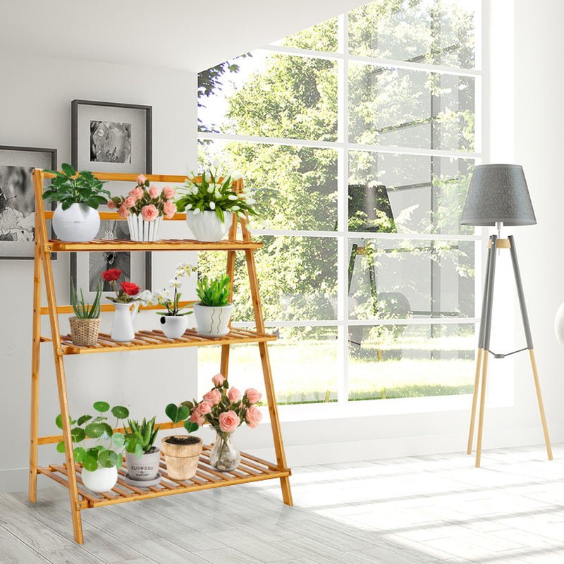 3-Tier Foldable Bamboo Plant Stand - Simply Sorted