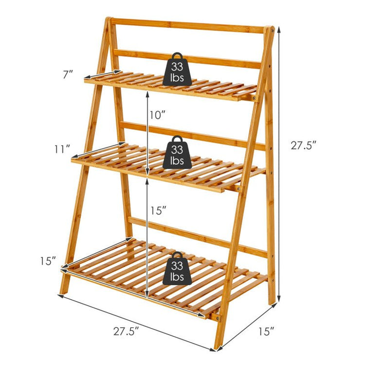 3-Tier Foldable Bamboo Plant Stand - Simply Sorted