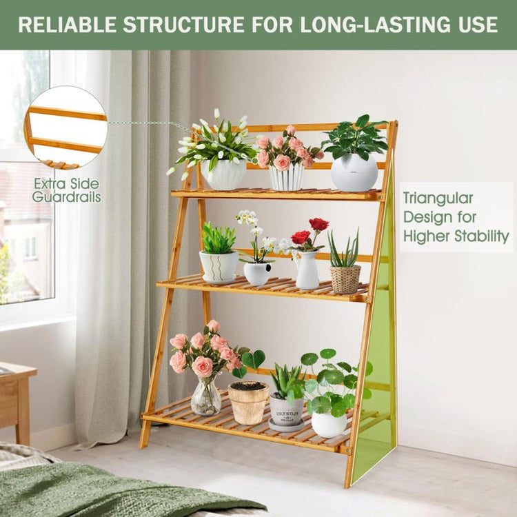 3-Tier Foldable Bamboo Plant Stand - Simply Sorted
