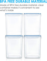 Keep Your Kitchen Organized! 🌟 4-Pack 5.2L BPA-Free Airtight Storage Containers for Flour, Sugar & More - Includes Lids, 4 Measuring Cups & 24 Labels! 💙