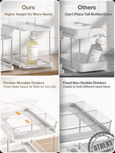 Maximize Your Space with Our 2-Pack Under Sink Organizers! 🛁✨ Perfect for Bathrooms & Kitchens! 