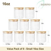 Upgrade Your Kitchen Storage! 🥗✨ 9-Pack Glass Jars with Bamboo Lids - Perfect for Food Storage & Organization! 🌿🍯 