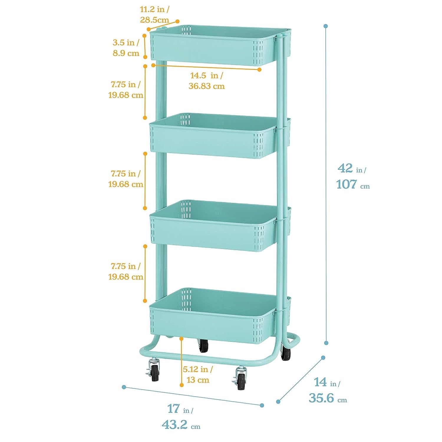 4-Tier Rolling Storage Cart - Simply Sorted
