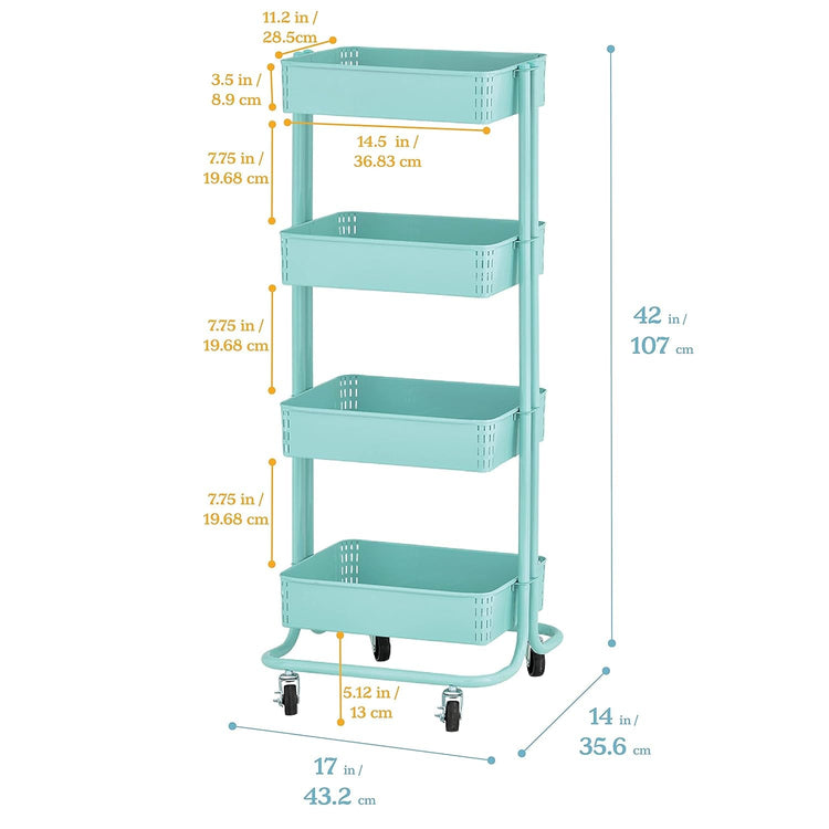 4-Tier Rolling Storage Cart - Simply Sorted