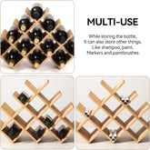 Elevate Your Space with Our 13-Bottle Solid Wood Wine Rack - Perfect for Kitchen, Bar, or Pantry! 🍷✨