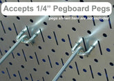 Kitchen Pegboard Organizer Pots and Pans Storage Rack Organization Kit with Black Pegboard and White Accessories