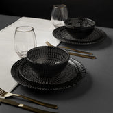 Upgrade your dining experience with the Thyme & Table Maddox 12-Piece Stoneware Dinnerware Set! 🍽️✨