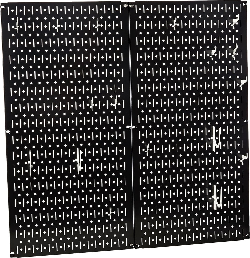 Kitchen Pegboard Organizer Pots and Pans Storage Rack Organization Kit with Black Pegboard and White Accessories