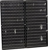 Kitchen Pegboard Organizer Pots and Pans Storage Rack Organization Kit with Black Pegboard and White Accessories