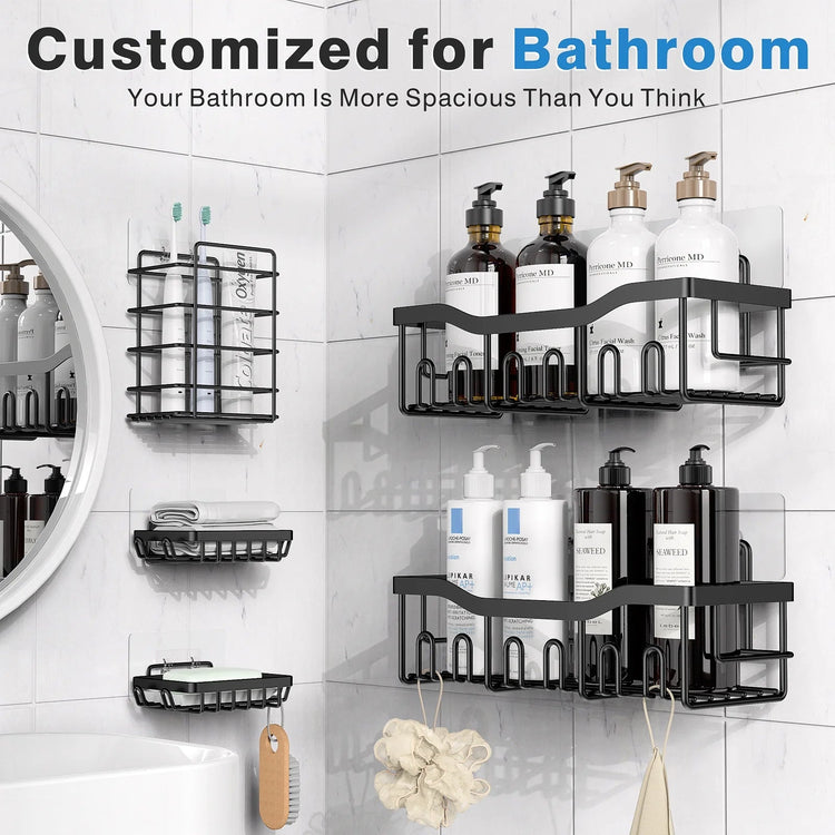 Adhesive Shower Caddy Set (5-Pack) - Simply Sorted