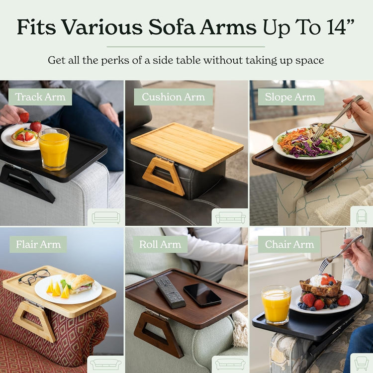 Bamboo Clip-On Couch Arm Table - Simply Sorted