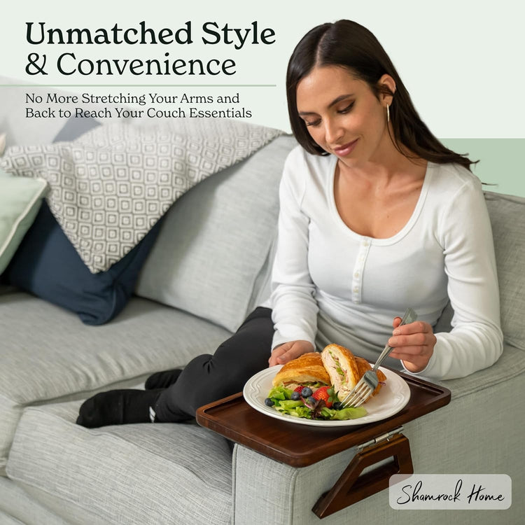 Bamboo Clip-On Couch Arm Table - Simply Sorted