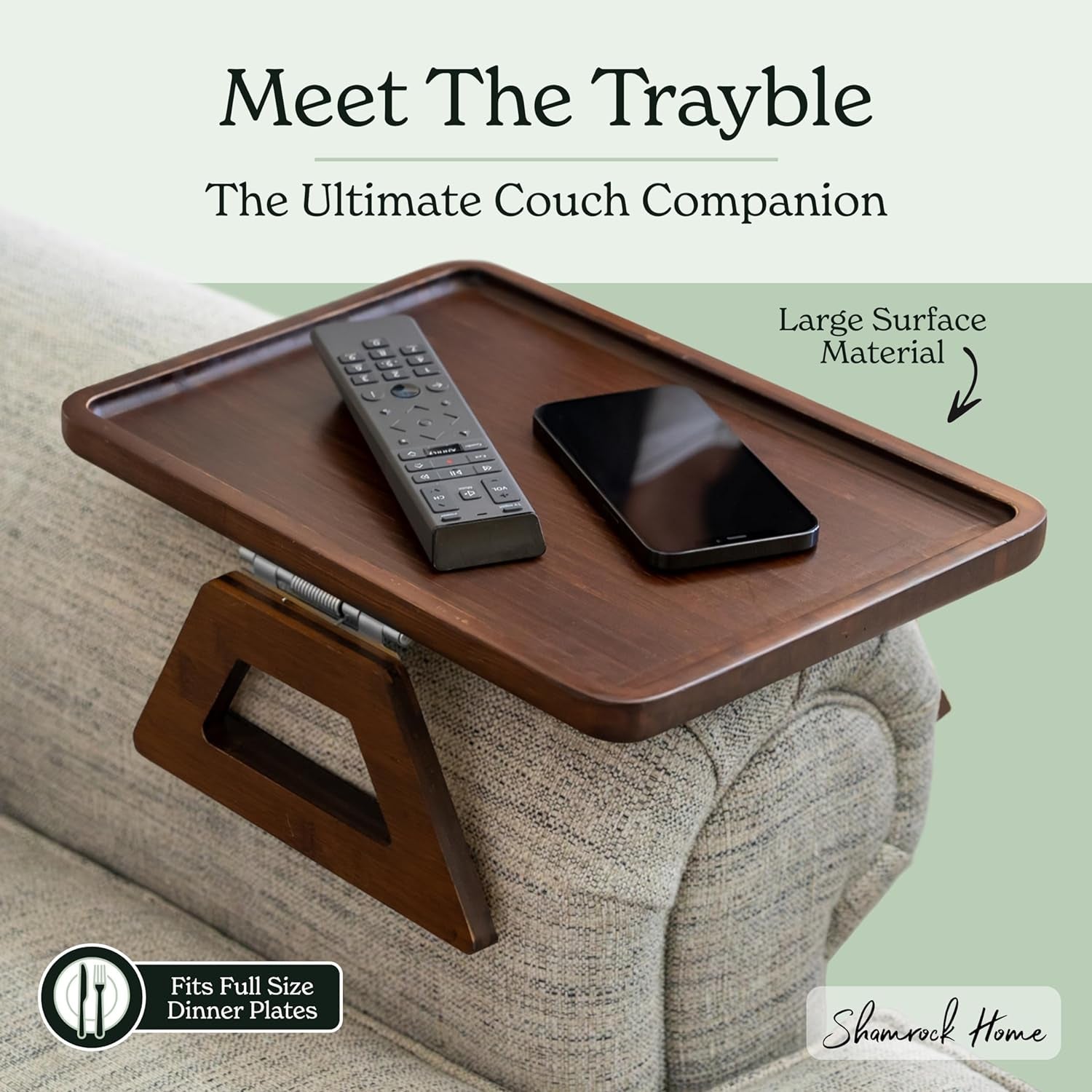 Bamboo Clip-On Couch Arm Table - Simply Sorted
