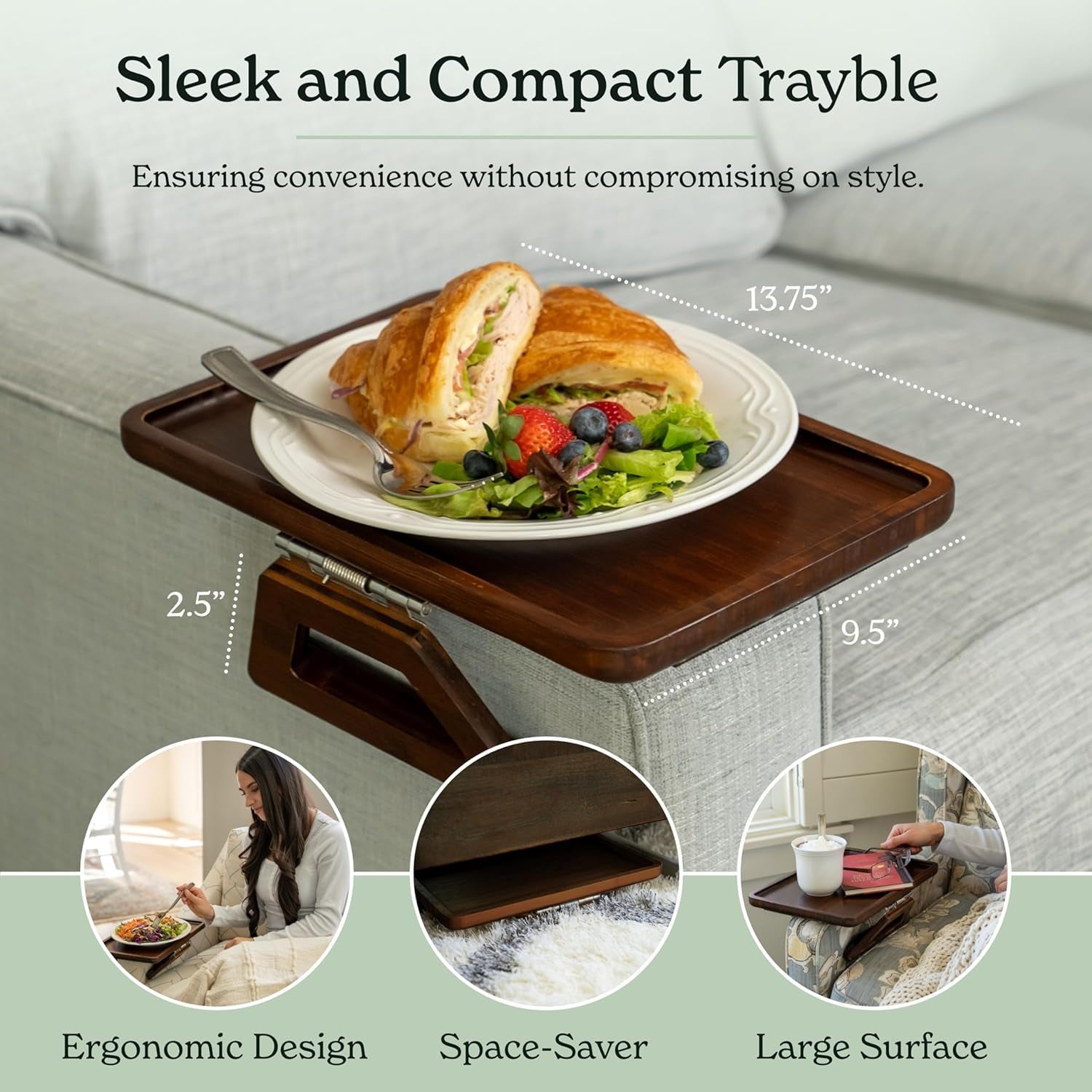 Bamboo Clip-On Couch Arm Table - Simply Sorted