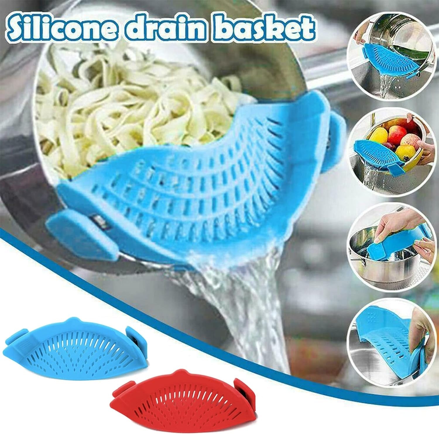 Clip-On Silicone Pot Strainer (Set of 2) - Simply Sorted