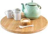 14 Inch Bamboo Lazy Susan Turntable Organizer for Kitchen & Table Top