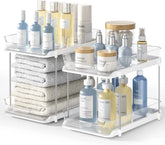 Maximize Your Space with Our 2-Pack Under Sink Organizers! 🛁✨ Perfect for Bathrooms & Kitchens! 