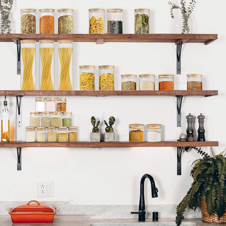 Glass Food Storage Jars with Bamboo Lids (9-Pack) - Simply Sorted