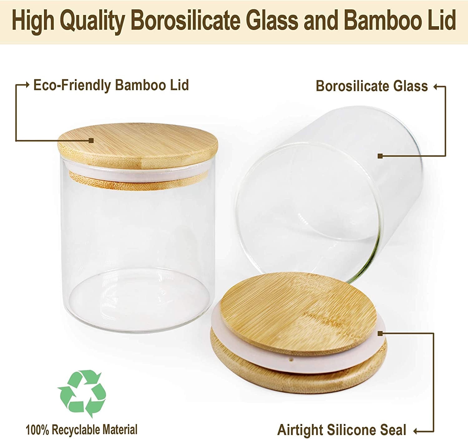 Glass Food Storage Jars with Bamboo Lids (9-Pack) - Simply Sorted