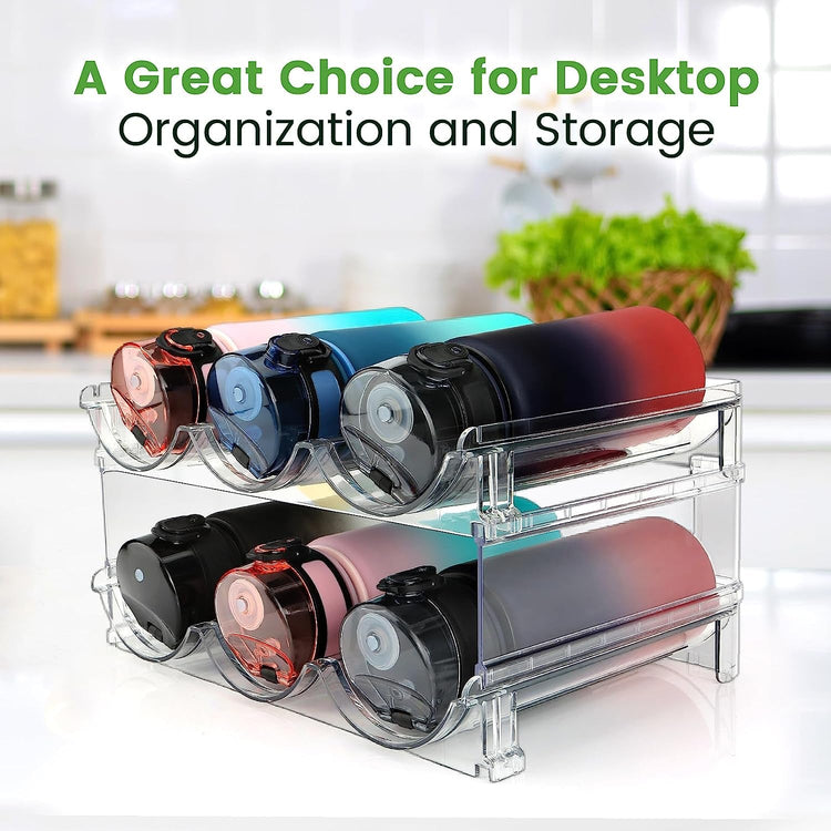 Stackable Water Bottle Organizer (2-Pack) - Simply Sorted