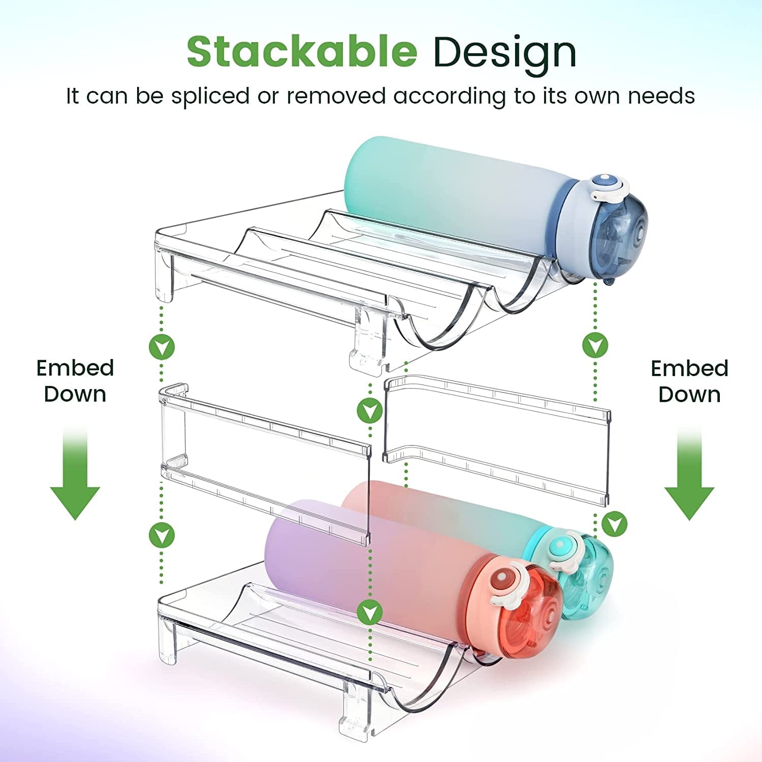 Stackable Water Bottle Organizer (2-Pack) - Simply Sorted