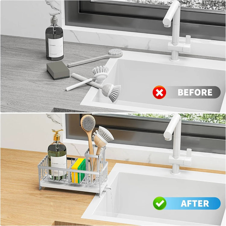 Stainless Steel Sink Caddy Organizer - Simply Sorted